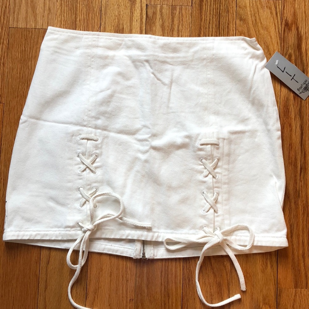 White Jean mini skirt
